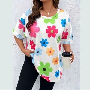 NWOT  Shein  |  Bold floral print tunic